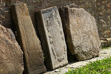 Image showing broken tombstone old cemetery