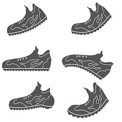 Image showing Set of Gray Sport Shoe Icons