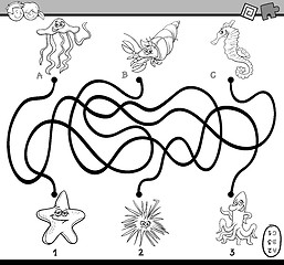 Image showing maze task coloring page
