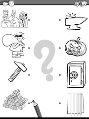 Image showing match elements coloring page