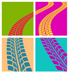 Image showing Tire tracks vector