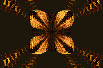 Image showing Fractal images : beautiful patterns on dark brown background.