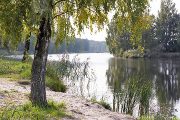 Image showing Landscape with the image of the river and the surrounding nature