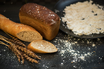 Image showing Bread composition with wheats