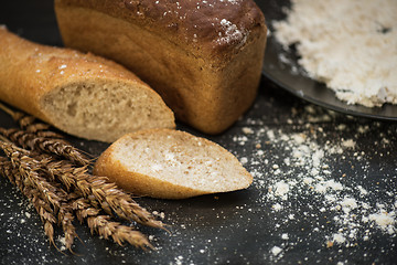 Image showing Bread composition with wheats