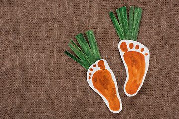 Image showing handmade foot-shaped carrot 