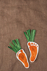 Image showing handmade foot-shaped carrot 