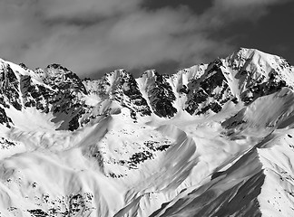 Image showing Black and white winter high mountains