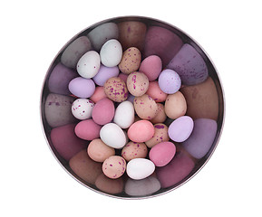 Image showing Colorful chocolate easter eggs isolated