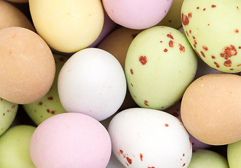 Image showing Assorted colorful chocolate easter eggs isolated