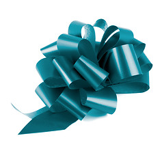 Image showing Blue Glossy Bow