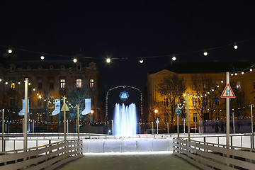 Image showing City rink at night