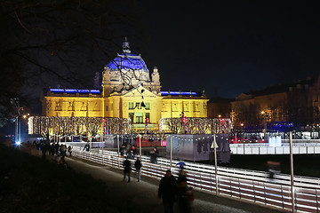 Image showing Art Pavilion at Advent time in Zagreb