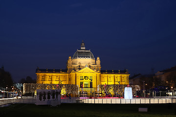 Image showing Art Pavilion at night