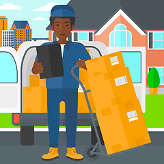 Image showing Man delivering boxes.