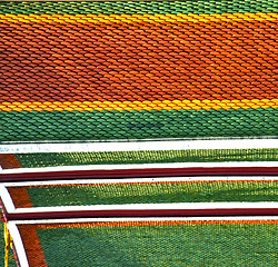 Image showing thailand abstract c  colors roof     temple  bangkok   