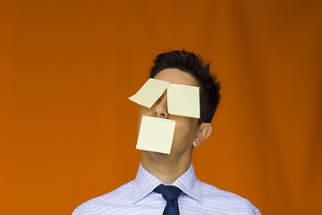 Image showing Postit over the face