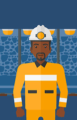 Image showing Confident miner in hardhat.