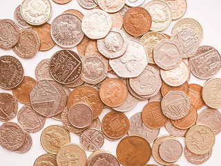 Image showing  Pound coins vintage