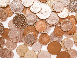 Image showing  Pound coins vintage