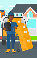 Image showing Man delivering boxes.