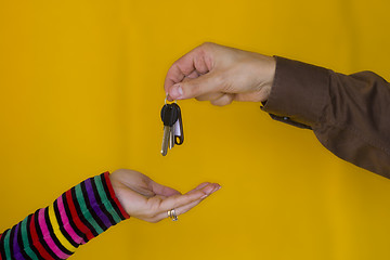 Image showing Giving the keys