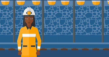 Image showing Confident miner in hardhat.