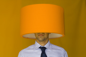 Image showing Lamp head businessman