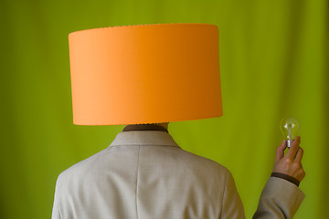 Image showing Businessman lamp head