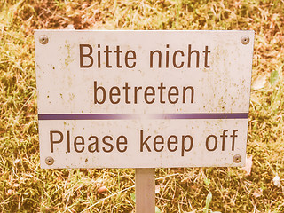 Image showing  Please keep off from the grass s vintage