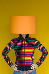 Image showing Woman lamp head