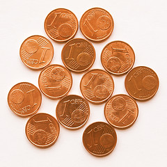 Image showing  Euro coins vintage