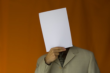 Image showing Paper head businessman