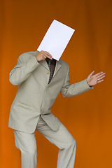 Image showing Paper face businessman