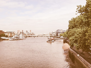 Image showing River Thames in London vintage