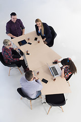 Image showing aerial view of business people group on meeting