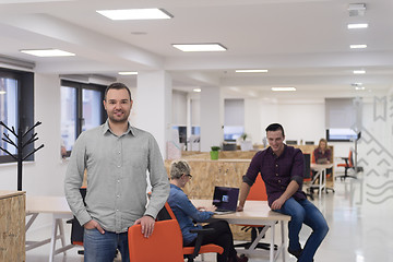 Image showing startup business, businessman portrait at modern office, team br