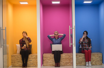 Image showing group of business people in creative working  space