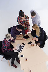 Image showing aerial view of business people group on meeting