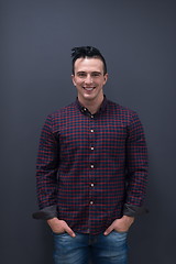 Image showing portrait of young startup business man in plaid shirt