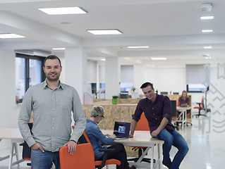 Image showing startup business, businessman portrait at modern office, team br