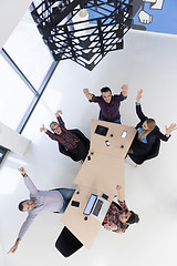 Image showing aerial view of business people group on meeting