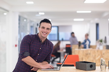 Image showing startup business, young  man portrait at modern office