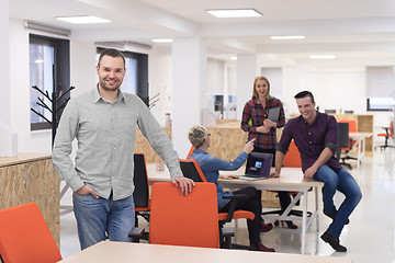 Image showing startup business, businessman portrait at modern office, team br