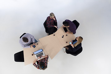 Image showing aerial view of business people group on meeting