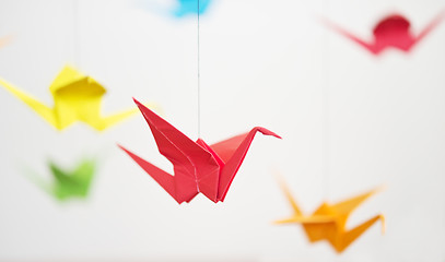 Image showing origami crane birds