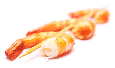 Image showing grilled shrimps on stick