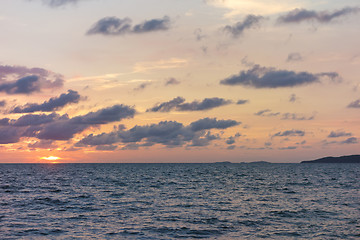 Image showing sunset over sea