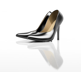 Image showing Black high heel shoes