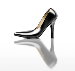 Image showing Black high heel shoes